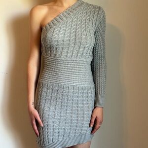 JLUXLABEL Light Gray Cable Knit Sweater